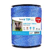 Polywire for electric fence, diameter 3 mm, blue, length 1000 m, 0,17 Ω/m