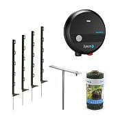 Set of electric fence for dogs, cats, rabbits - protection against pests - energizer - 100 m polywire